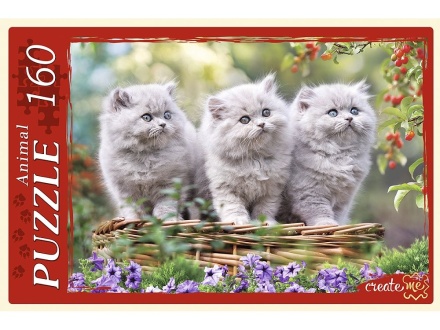 Пазлы  160 элементов  237*330мм. "Котята в корзинке"