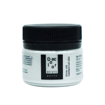 Краска акрил. "Деколор" 20 мл, Серебристый шёлк