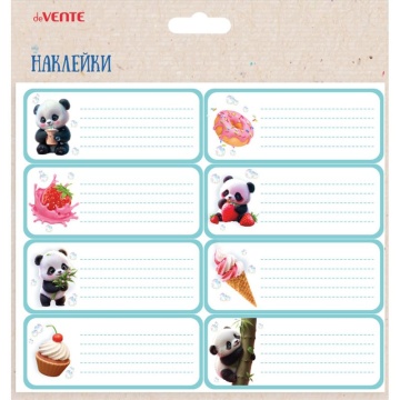 Набор наклеек для тетрадей "deVENTE. Yummy Panda " 40x96 мм, 8 шт,