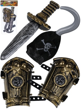 Игровой набор "Пиратский остров-10" крюк, кинжал, наручи, в пакете