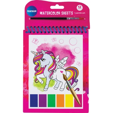 Раскраска водная "Единорог" с кисточкой А5 24стр.