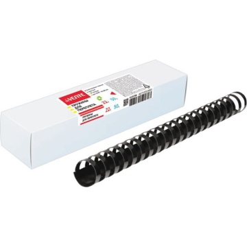 Пружины для переплета пластиковые 22мм, 50шт, черные круглые