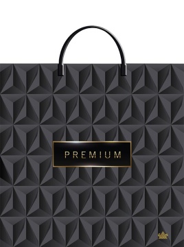 Пакет 35*36см (85мк) с пластиковой ручкой "Премиум Блэк" ПВД