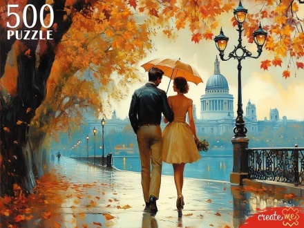 Пазлы 500 элементов 480*330мм. "Пара в осеннем парке"