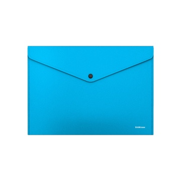 Папка-конверт на кнопке пластиковая ErichKrause Matt Vivid, непрозрачная, A4, бирюзовый (в пакете п