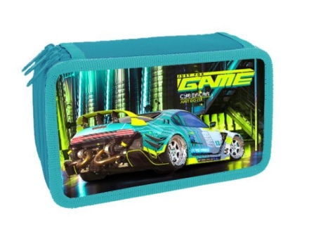 Пенал 3 отд. (190*110*63) молния, ткань "Game auto"
