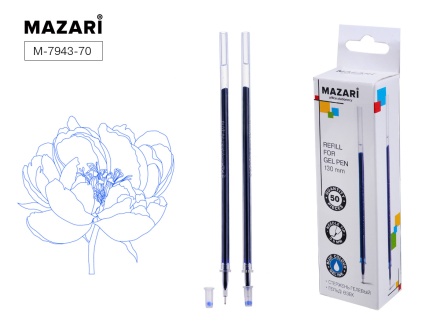Стержень гелевый MAZARI 130мм, игольчатый, синий, 0,5мм