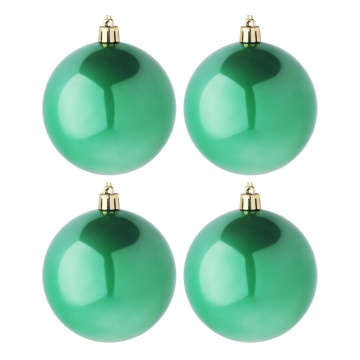 Набор елочных шаров 8 см, 4 шт., зеленый перламутр, пластик