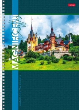 Тетрадь А4 96л кл. гребень Hatber "Великолепные замки"