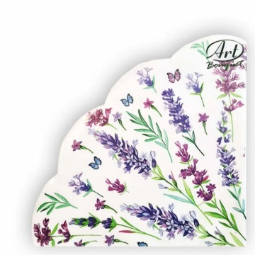 Салфетка Art Bouquet Rondo "Лаванда" Ф32см, 12шт., 3-х слойная