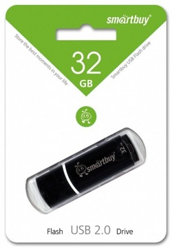 Флеш-драйв  32 GB USB 2.0 Smartbuy Crown Black