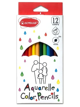 Карандаши цвет. акварельные 12цв ACMELIAE с кисточкой