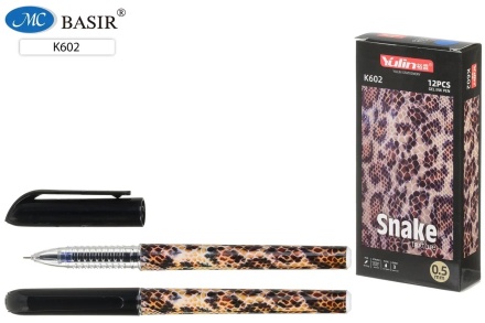 Ручка гелевая "Snake texture", игольчатый наконечник. Синяя