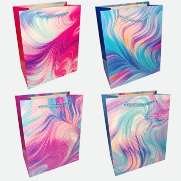Пакет подар. бумажн. 18*24*8,5 см 210 гр/м2 Marble, 4 дизайна