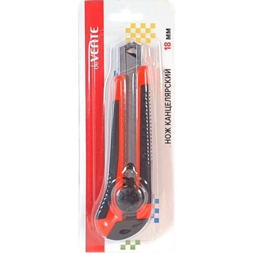 Нож канцелярский deVENTE 18 мм., метал. направл., блокировка лезвия, кауч. вставки