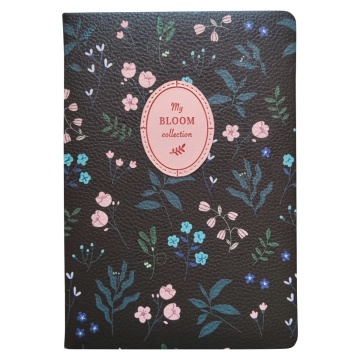 Ежедневник недат. А5 96л. кожзам, тв.пер. "Diary. Черный" нашивка, ляссе