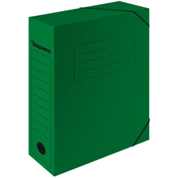 Архивная папка на резинках 75 мм зеленая (на 700 листов А4)