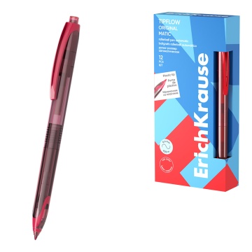 Ручка-роллер автоматическая ErichKrause TipFlow Matic Original 0.5, цвет чернил красный (в коробке п