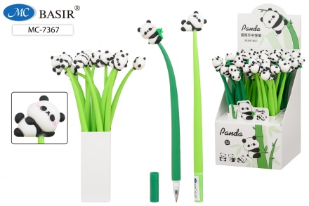 Ручка шариковая "ПАНДА", гибкий цв.корпус. Ассорти. 0,5 mm, синяя