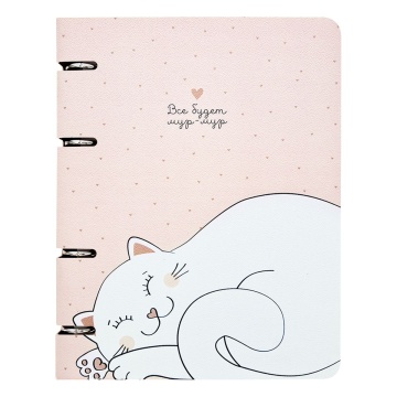 Тетрадь  А5 120л кл. на кольцах Infolio "Infolio Study. Mur-mur. Кот"