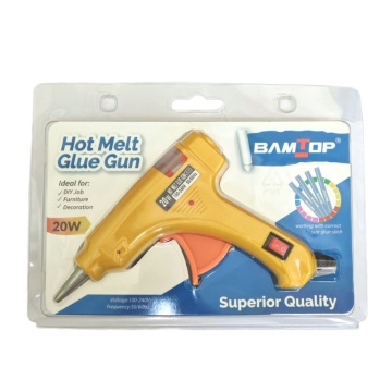 Клеевой пистолет, мощность 20 Вт, диаметр клеевого стержня 0,7см (2 стержня в комплекте)