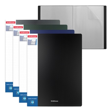 Папка файловая пластиковая с карманом на корешке ErichKrause текстура Алмаз, c 60 карманами, A4, асс