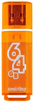 Флеш-драйв  64 GB USB 2.0 Smartbuy Glossy series Orange