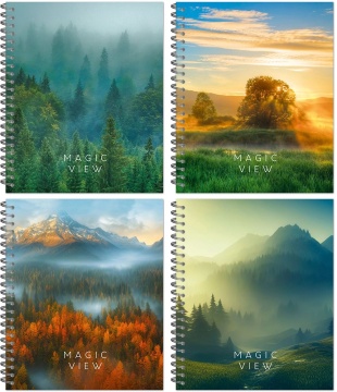 Тетрадь А5  48л кл. гребень Полином "Красивые пейзажи" ВД-лак