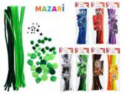 Набор для творчества "Пушистая проволока 30 шт,30см,d=0,6мм + помпоны 36шт + глазки 14шт" ассорти