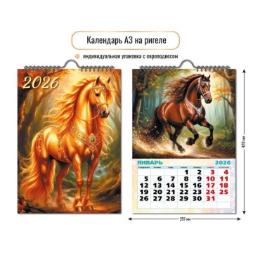 Календарь Ригель  297*420мм на 2026г.  Символ года