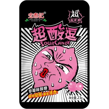 Леденцы супер кислые Sour Candy EXTRA SOUR 23 г. ,/уп.20 шт./, клубника