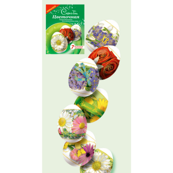 Набор термонаклеек для яиц 74*358мм, 7шт/уп "Цветочная"