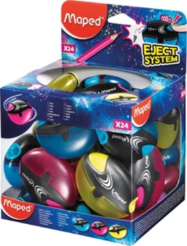 Точилка пласт. с контейнером 1 отв. GALACTIC, защита от сломанного грифеля, ассорти