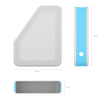 Подставка для бумаг вертикальная пластиковая ErichKrause Forte, Pastel, 75мм, белая с голубая встав
