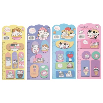 Закладки с липким краем (63*153мм)  5 цв. "Котики"