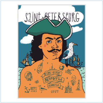 Обложка для паспорта "Петр I и море" ПВХ