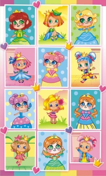 Наклейки детские 16*9см  "Принцессы" с блёстками