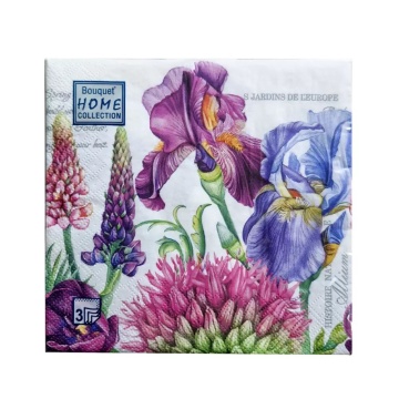 Салфетка Bouquet Home Collection Classic "Декоративные ирисы" 33*33см, 20шт., 3-х слойная