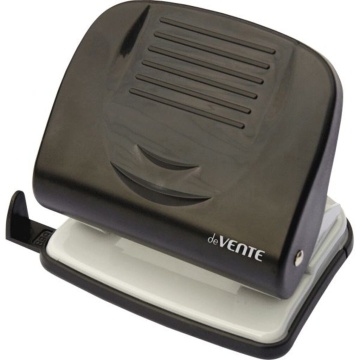 Дырокол deVENTE  30 лист, пластик, линейка, черный