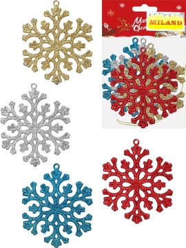 Набор подвесных украшений   4шт, 8см "Красивые снежинки"