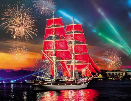 Календарь Трио металл+объем 295*720мм на 2026г. Алые паруса