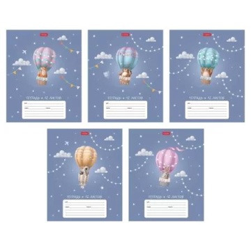 Тетрадь А5 12л лин. Hatber "Воздушное путешествие" 5 диз.в блоке