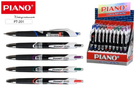 Ручка шарик. Автоматич. "Piano". Масляные чернила, чёрн пластик.корпус, 0,7 мм