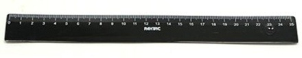 Линейка 25см чёрная