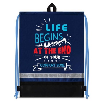 Мешок для обуви 2 отд, 360*480, карман "Фраза"