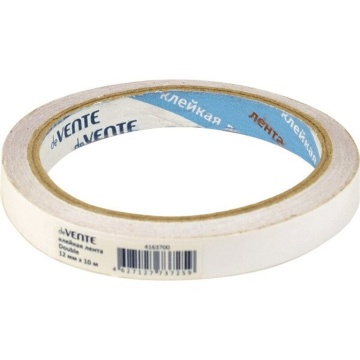 Скотч 2 сторон. 12мм* 10м*90 мкм полипроп.