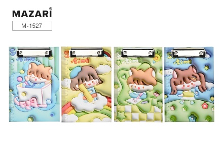 Планшет с верхним прижимом ДЕВОЧКИ 3D, 14.х21.7 см, толщина 2.3 мм, с линейкой, ОПП-упаковка