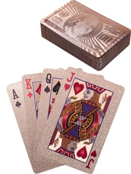 Карты игральные 54шт, "Банкнота" пластик, черная рубашка