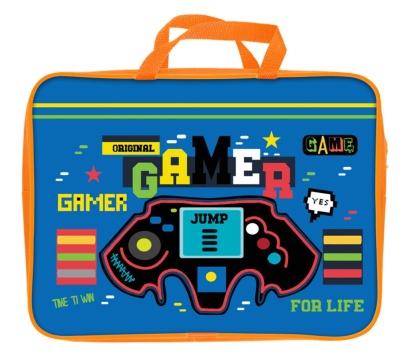 Папка А4 (360*270*80) с ручками, молния, ткань "Жизнь - игра"