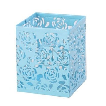 Стакан наст. "deVENTE" 8*8*10см, метал., квадратный, голубой